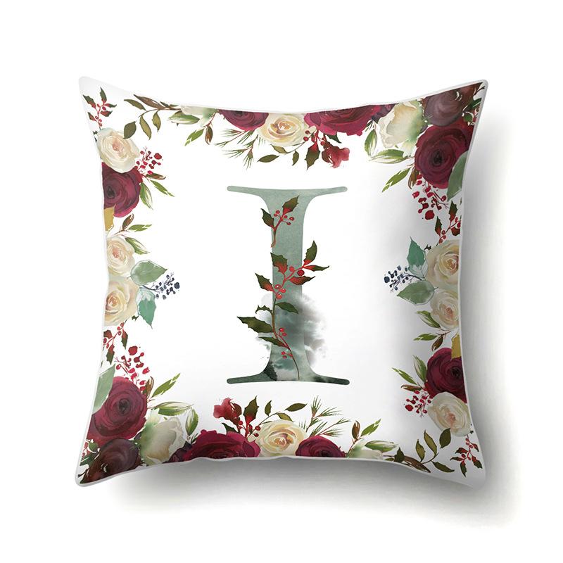 Полиэстеровая наволочка Американский Ретро Цветок Растение 26 Английских Букв Наволочка для Подушки Автомобильная Наволочка