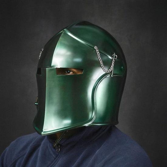 Verdant War Helm of the Fallen Legion Medieval Barbuta Replica for LARP, Cosplay  Epic Display