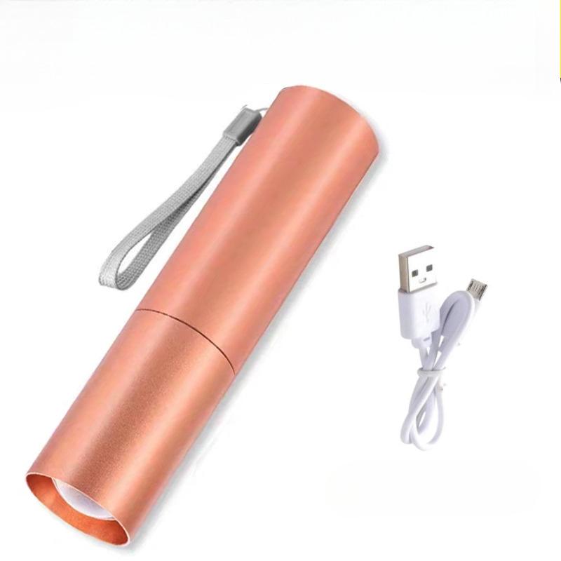 Мини-фонарик USB-перезаряжаемый фонарик из алюминиевого сплава сверхъяркий светодиодный элемент регулируемый фокус дальнобойный портативный фонарик