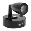LED RV Reading Light Touch Dimmer 3 Lighting Color with USB Charging Port 12‑24V 3W for Camping Trailers Yachts Black