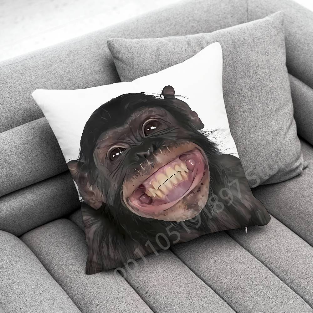 Monkey Funny Tape Throw Pillow Case For 30X30Cm 40X40Cm 45X45Cm 50X50Cm 55X55Cm Square Sofa Pillowcase Shell