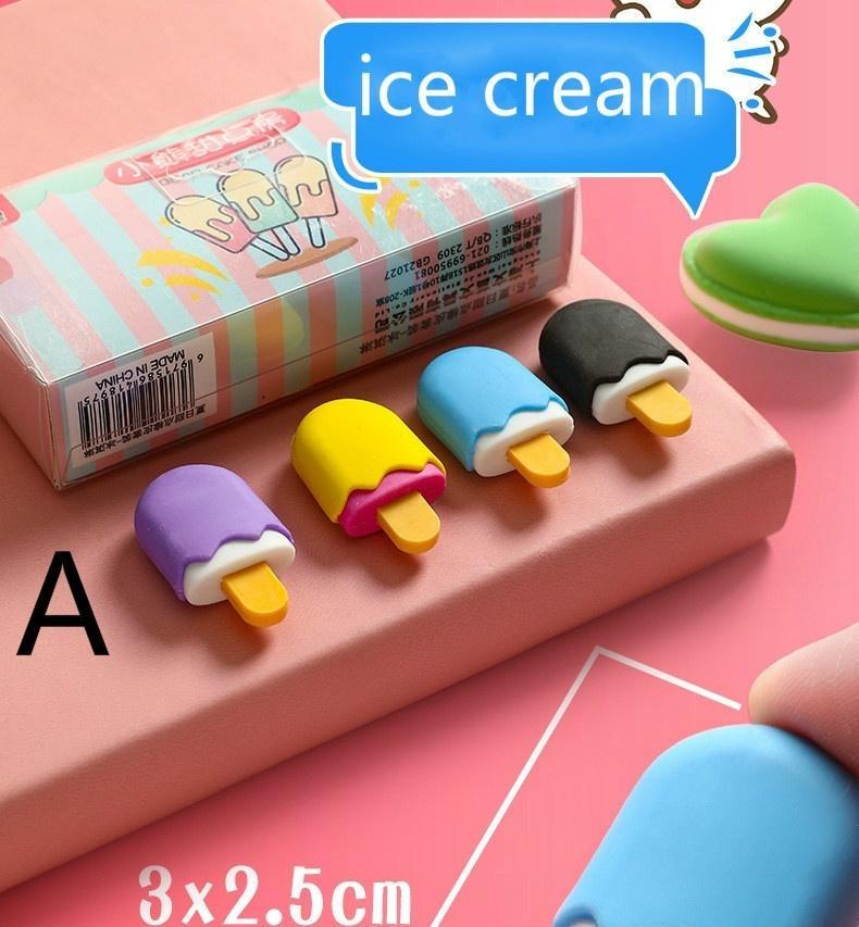 МИНИ 4 штуки милый быстрый пончик-мороженое, сладкий горшочек, стиль конфетной еды, ластик для карандаша, студент