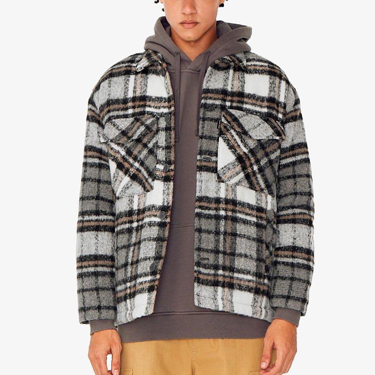New Era FW21 Теплая клетчатая куртка CPO с длинным рукавом Унисекс куртки Серый 12866423