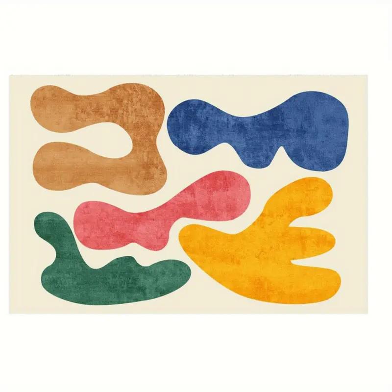 Abstract Geometric Art Area Rug Machine Washable Carpet Versatile Decor for Living Room, Bedroom, Entryway, Outdoor Floor Mat