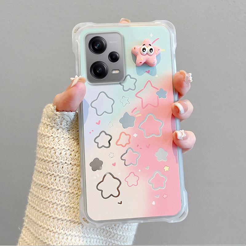 KEYSION Чехол для телефона с ремешком через плечо для Redmi Note 12 Pro 5G, милый мультяшный длинный шнурок, зеркальный противоударный чехол для Redmi Note 12 4G