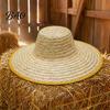 Comfortable Summer Hat Sun Protection Large Straw Hat, Lightweight Breathable Natural Adjustable Strap Wide Brim for Outdoor Work Farm Use