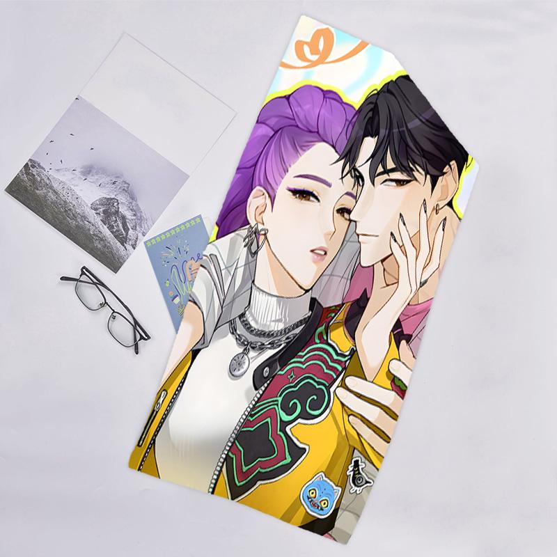 1pc KPop Demon Hunters19 Beach Towel, Beach and Seaside Swimming Pool Equipment, Fashion Pattern, Rectangular, Travel Essentials