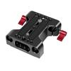 Multipurpose Camera Base Plate with 15mm Rod Rail Clamp Tripod Mounting Baseplate Aluminum Alloy
