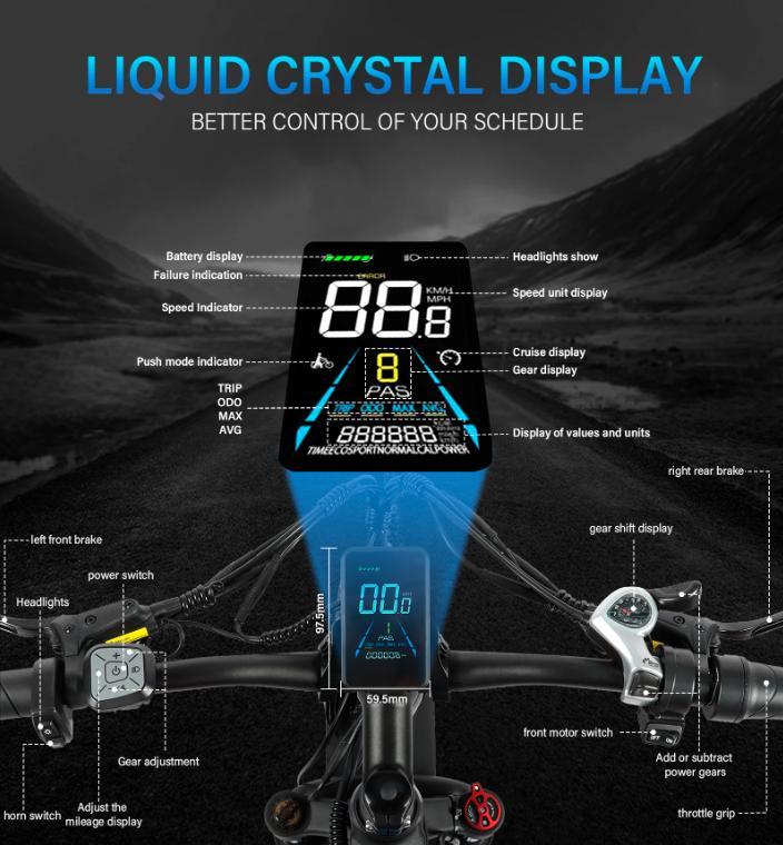 Ebike New BLJ DP-2603 3000W Dual Motor 52V 32AH Battery, Front and Rear Shock Absorption, 26-inch Snow Tires, Adult E-Bicycle.