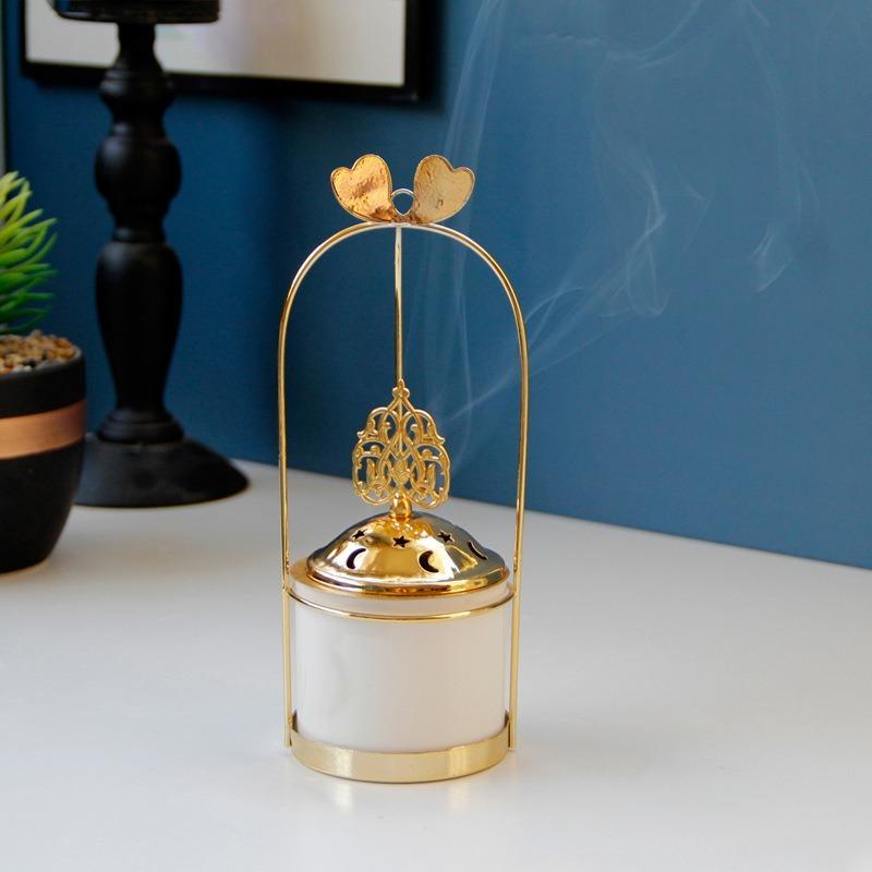 Подставка для ароматизаторов для дома, держатель для благовоний, маленькая, золотистого цвета, скандинавская курильница с обратным потоком, декор для гостиной