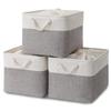 Storage boxstorage basketstorage basket 3-piece setwidth 40depth 30height 24cmdrawstring lidfoldablelarge capacitystorage casestylishnatural cotton CD