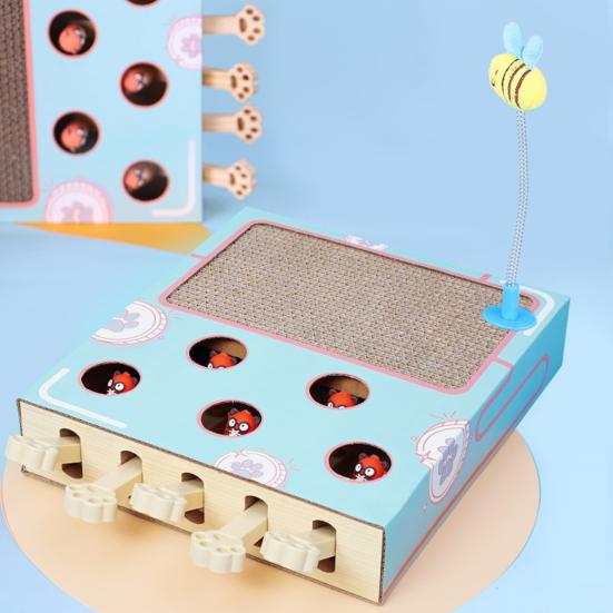 Игрушка для кошек «Бей крота» 3 в 1 интерактивная картонная когтеточка с игрушкой «Бей крота» для кошек, живущих в помещении