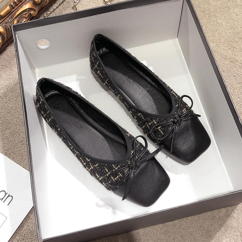 Большие размеры 44 балетки с круглым носком женские удобные туфли из твида без застежек на плоской подошве женская обувь для беременных Zapatos