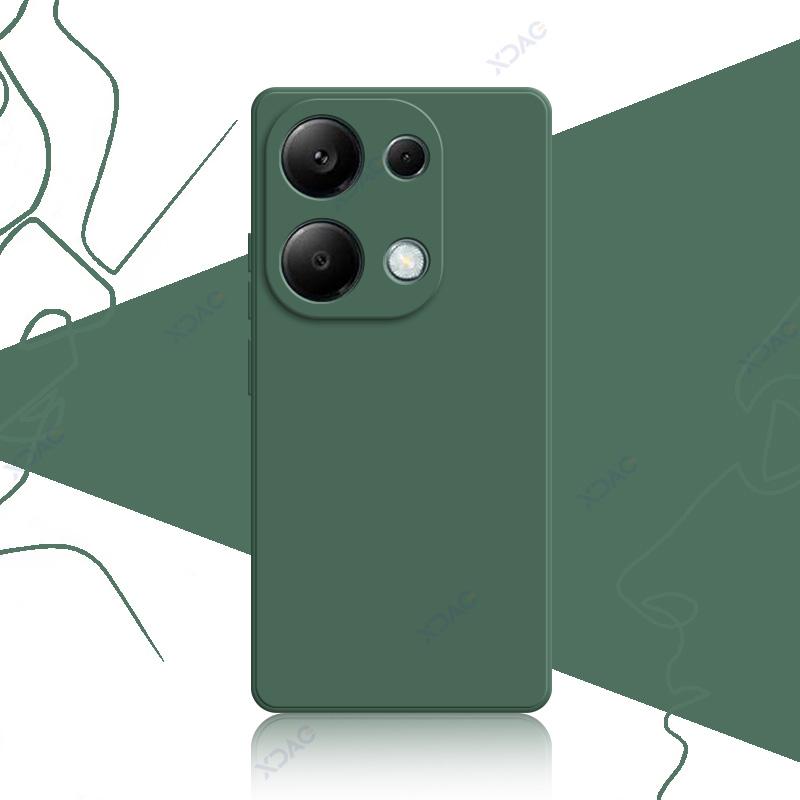 Роскошные квадратные жидкие силиконовые чехлы для Xiaomi POCO M6 Pro 4G POCOM6Pro 6.67" MTK G99 Ultra 360 Soft Phone Armor Cover