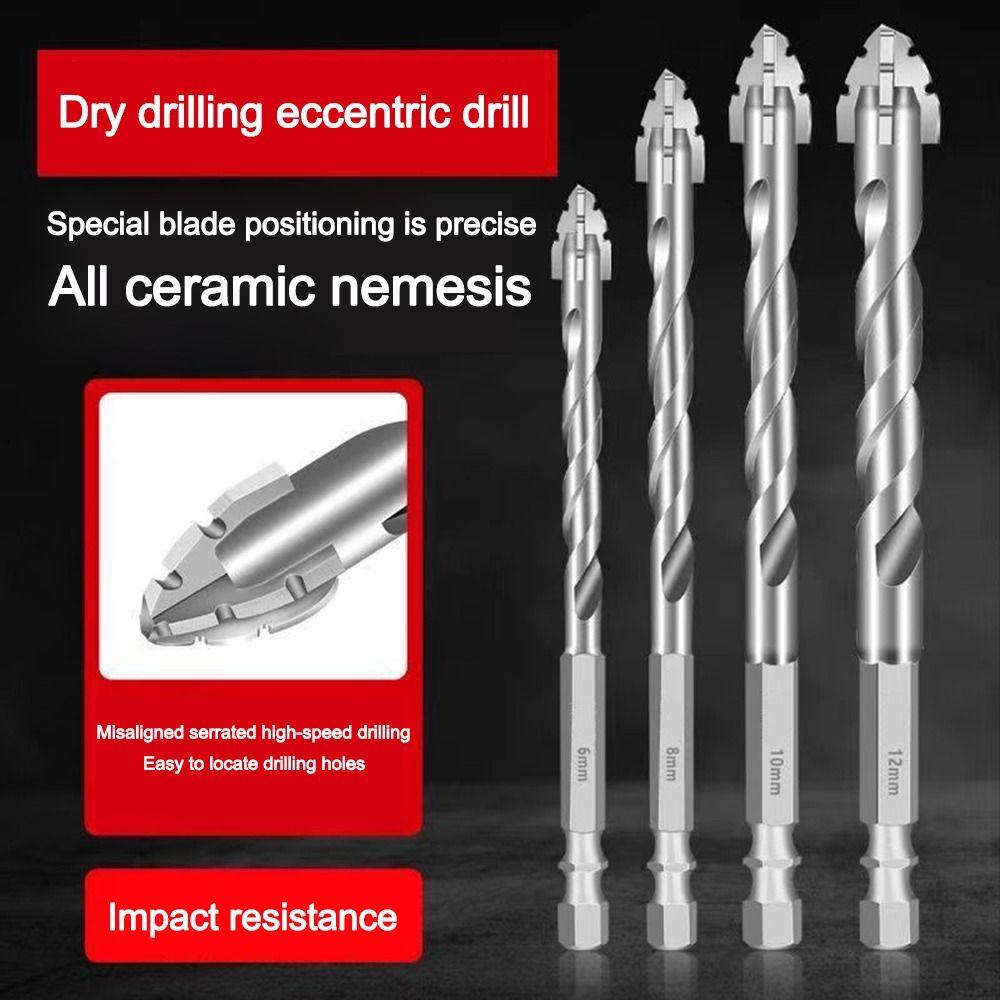 Четырехгранное сверло по плитке со скошенной головкой, набор сверл с шестигранным хвостовиком, инструмент для сверления