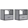 VidaXL Tables de chevet murales 2 pcs sonoma gris 40x31x39,5 cm, armoire, table d'appoint, armoire de lit, armoire de 848741