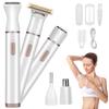 5 In 1 Electric Bikini Trimmer Wet Dry Use Body Hair Groomer Facial Hair Removal Lady Razor Cordless USB Charging Shaver