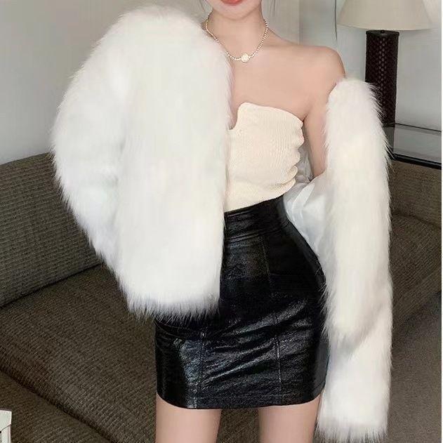 Куртка Мао Мао женская осенне-зимняя новая имитация лисьего меха стиль знаменитости пушистая модная короткая меховая