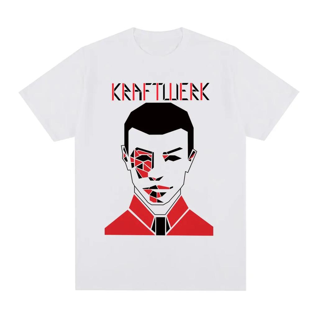Kraftwerk Винтажная футболка 70-х Электронный Синтезатор Авангард Мода Ретро Графика Хлопок Мужская Футболка Женские Топы