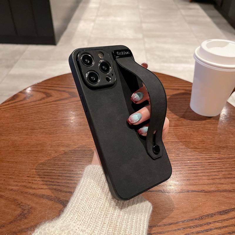 Матовый замшевый кожаный чехол из ТПУ для Iphone 15 Pro Max 14 13 12 11, противоударный браслет, чехол для телефона, однотонный цветной чехол