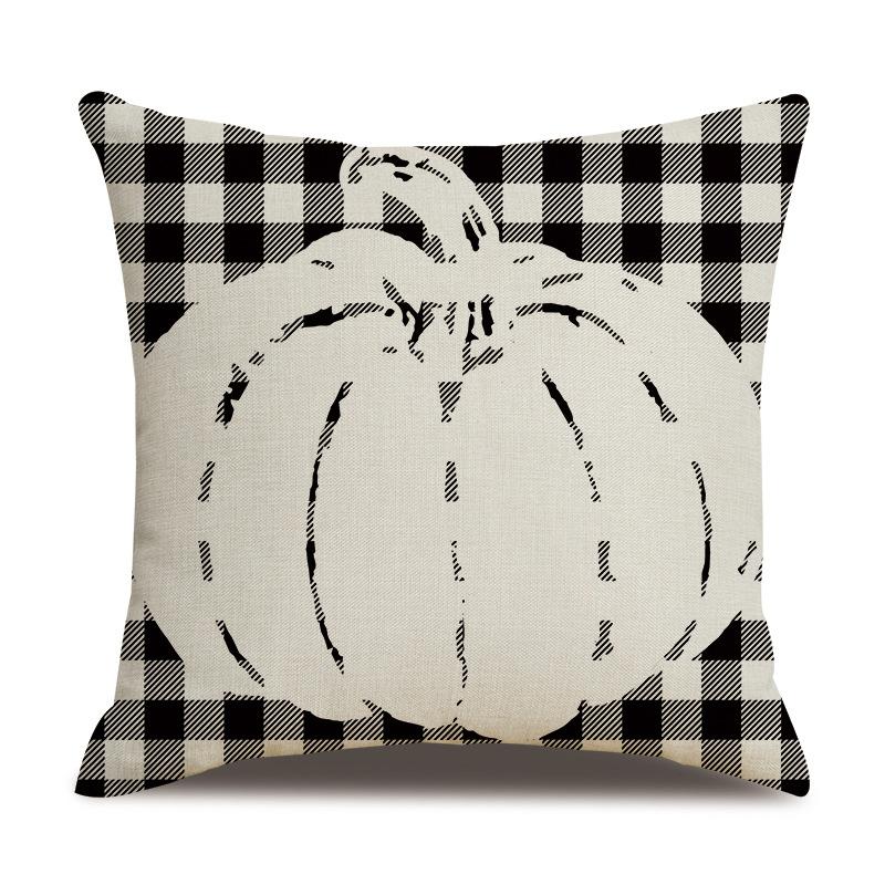 Подушка из льна на День благодарения, осенняя наволочка с принтом тыквы