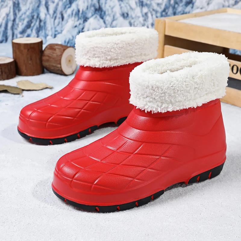 Зимняя минималистская защитная обувь для мужчин и женщин, популярная универсальная двухцветная пара высоких зимних ботинок, дождевая обувь