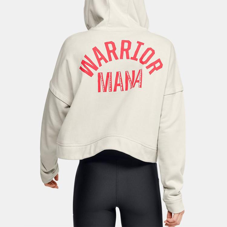 Under Armour Project Rock Terry Hoodie Женские толстовки Белый 1351807-110