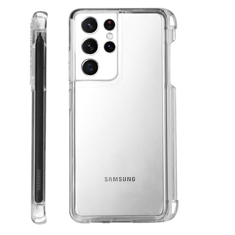 Прозрачный чехол для телефона с гнездом для стилуса S-Pen для Samsung Galaxy S21 Ultra 5G G9980 G998D G998U Мягкий прозрачный чехол для телефона с держателем для гнезда для ручки