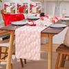 Thickened Love Heart Table Runner Fuzzy Dining Table Runner  Anniversary Party