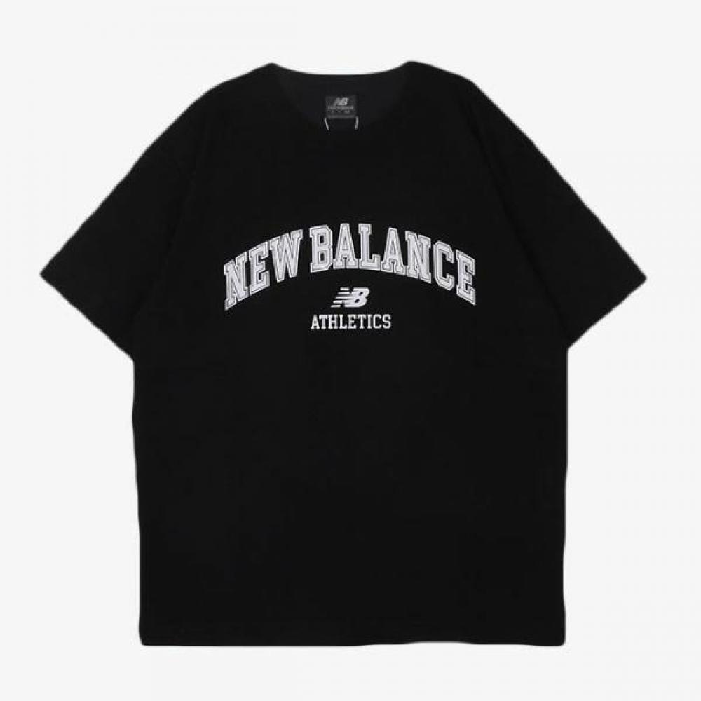 New Balance Футболка с коротким рукавом Half Club Arch Logo Полуоверсайз Черный Nbnefco