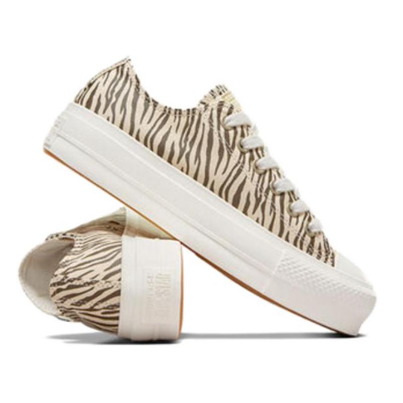 Converse All Star Lift Удобные и универсальные нескользящие и прочные низкие парусиновые кеды для женщин бежевого и черного цвета