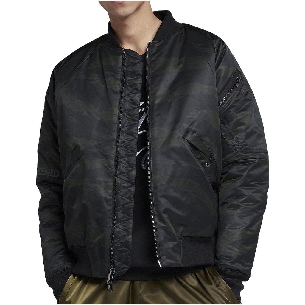 Jordan Спортивная повседневная хлопковая куртка на молнии с длинным рукавом, мужские топы, черные AH0687-013