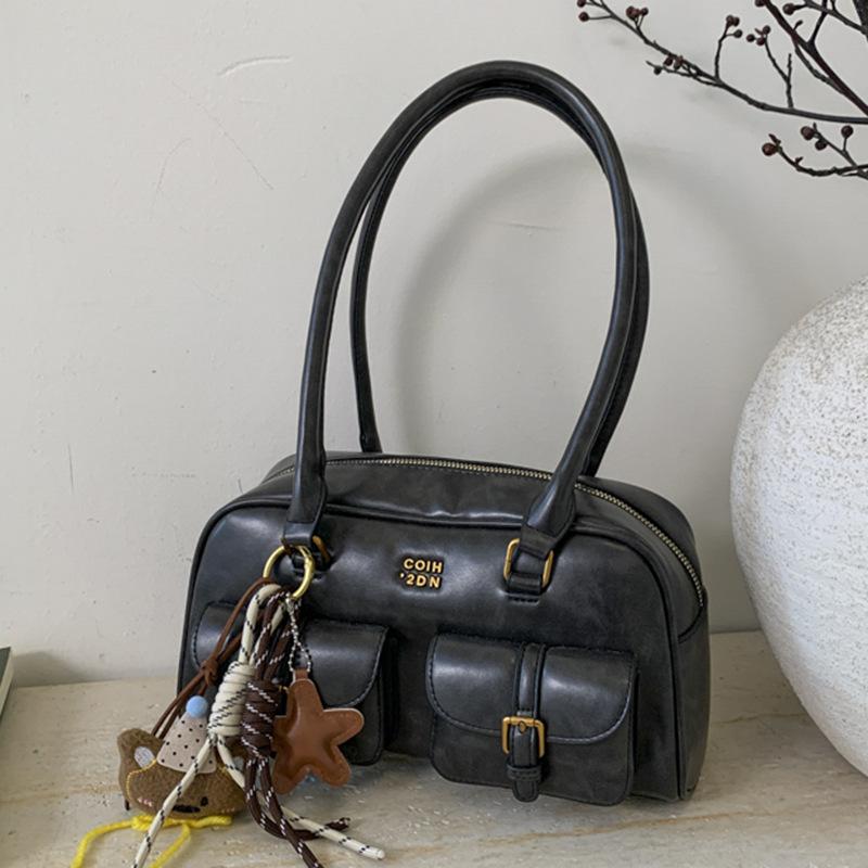 Новая корейская ретро сумка через плечо, Модная и трендовая повседневная сумка-бостон, Стильная сумка для боулинга