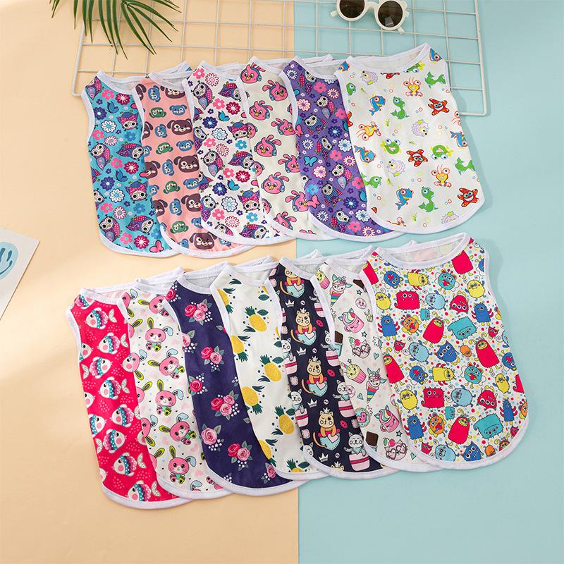 Одежда для щенков, собак и кошек, мультяшный осенний милый жилет, удобный жилет с принтом