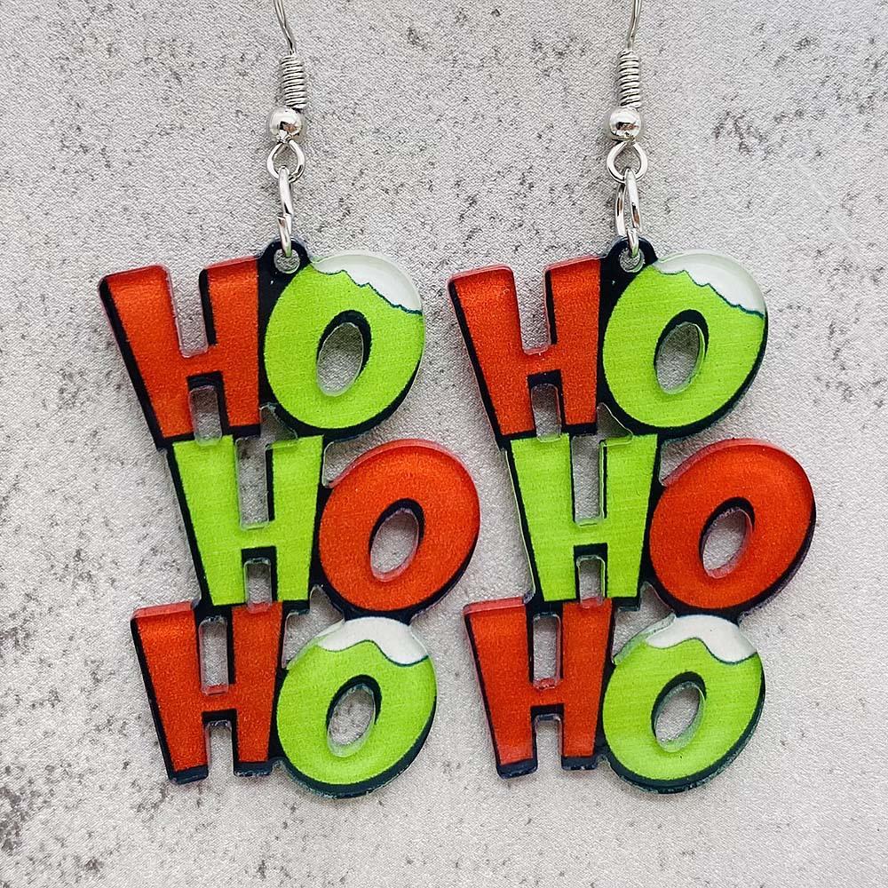 Christmas acrylic earrings, Santa Claus ear pendants, holiday earrings