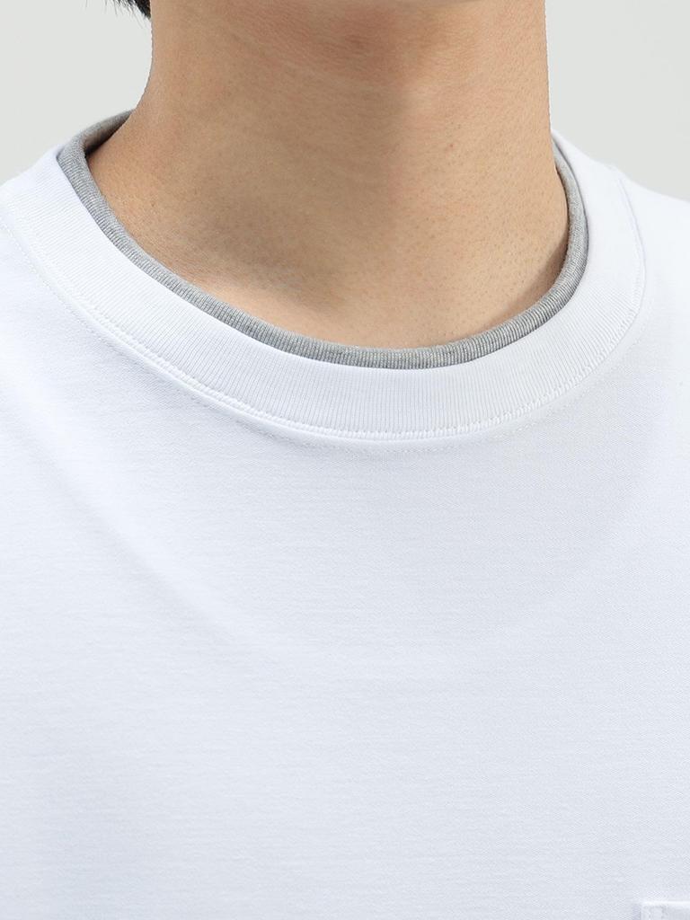 Cool Touch TEE Cool Touch Fake Layer Pocket БЕЛАЯ S 42040339639 [BEAMS HEART] Футболка из натуральной кожи с короткими рукавами для мужчин