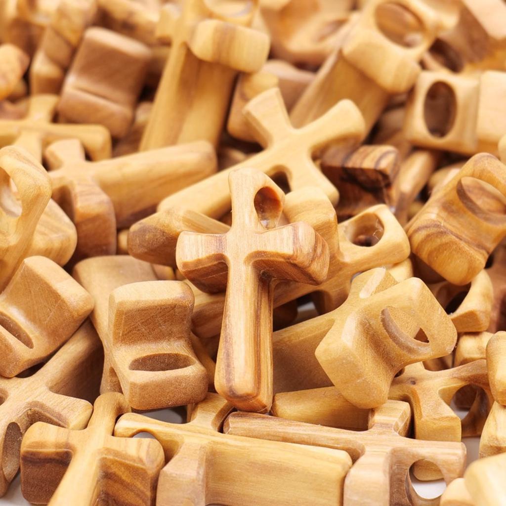 Деревянный крест, цепочка на ключицу, ручная работа, религиозный орнамент-распятие, символ веры и надежды, ювелирный подарок для христианина