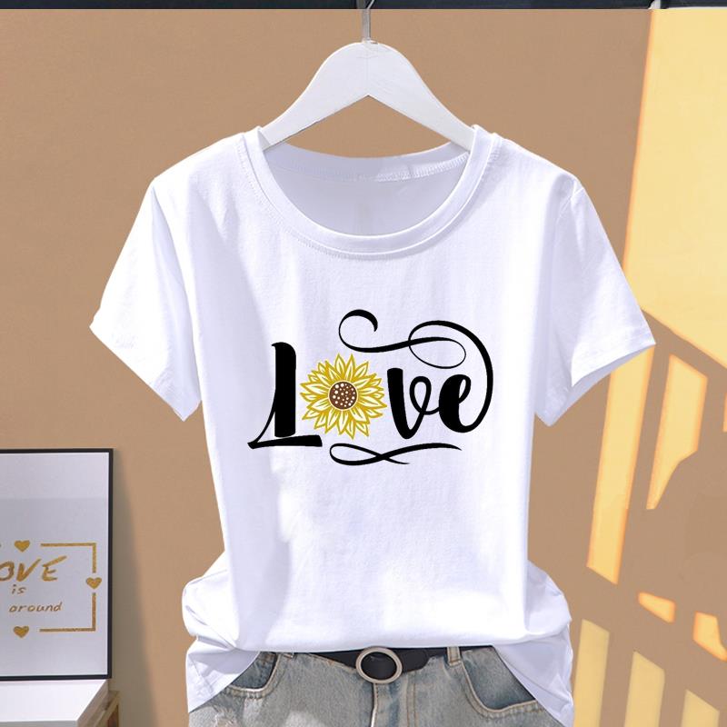 (Азиатский размер) Футболка с рисунком T Бабочка Цветок Прекрасная одежда 90-х годов Повседневная модная женская футболка с принтом Повседневная женская футболка с коротким рукавом