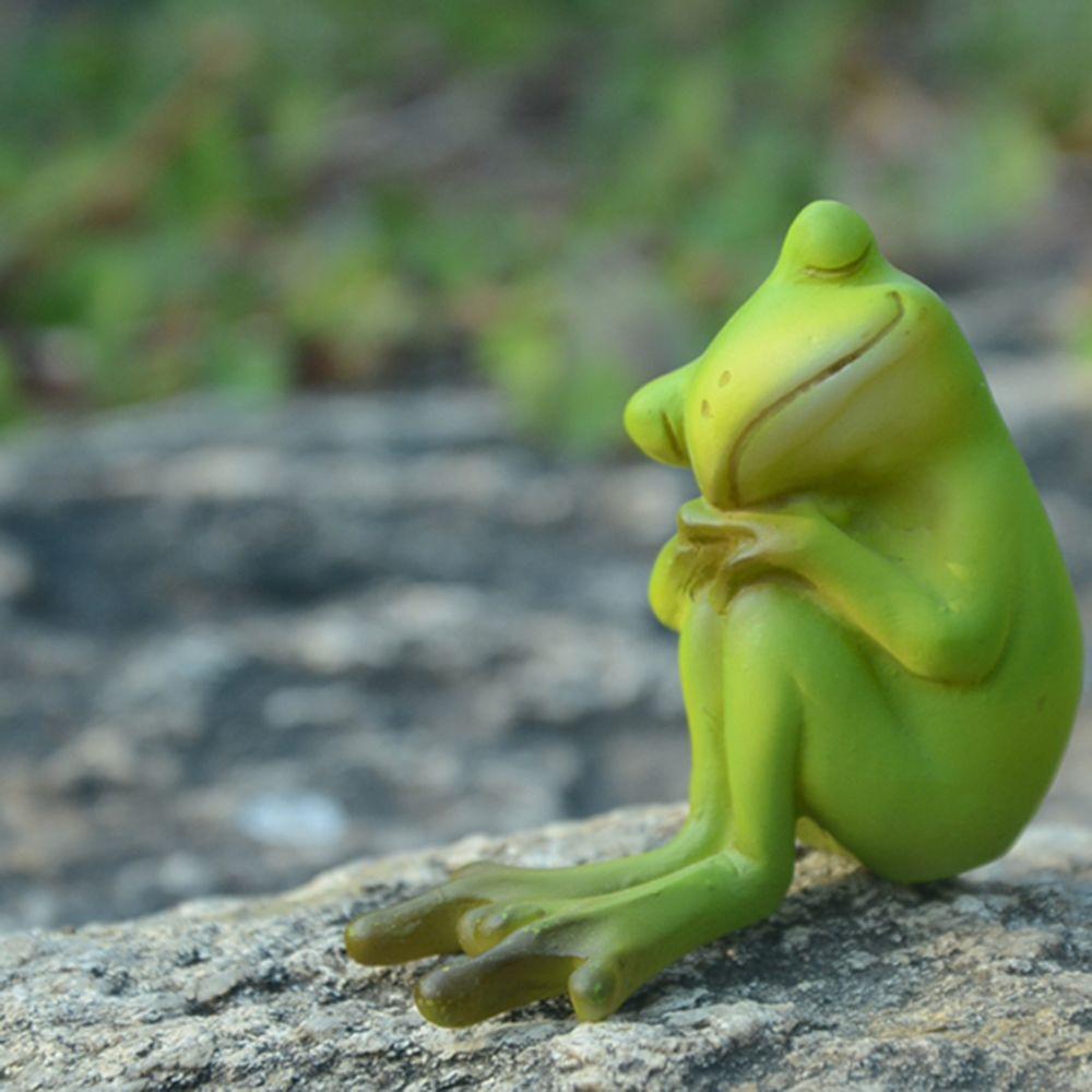 Indoor Miniature Landscape Polyresin Statue Fairy Garden Decor Home Decoration Figurine Frog Statue