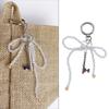 Stylish Beaded Bowknot Mobile Phone Lanyard Key Embellishment Keychain Keyring Bag Accessory for Fashion Enthusiasts