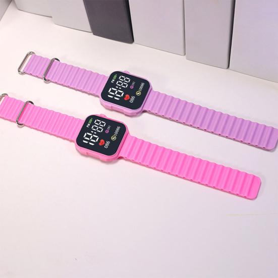 Светодиодные электронные часы с большим экраном, модный квадратный дизайн, точное время, удобные часы с силиконовым ремешком