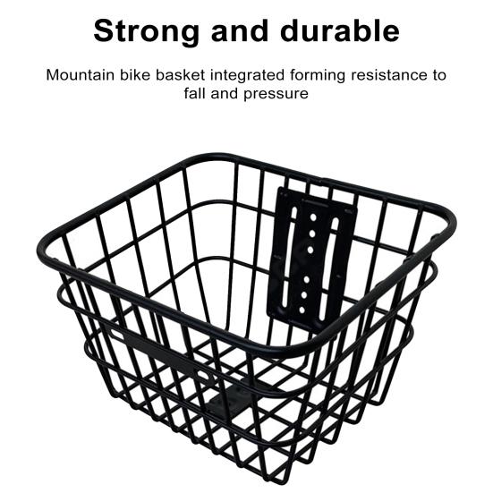 Front Bike Basket with Screws Large Capacity Strong Load-bearing Rustproof Mountain Road Bicycle Basket Replacement