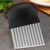 2Pcs Stainless Steel Crinkle Cutter for Potatoes Wave Blade Knife for Curly Fries Vegetable Chips Ergonomic Essential Kitchen Tool for French Fries