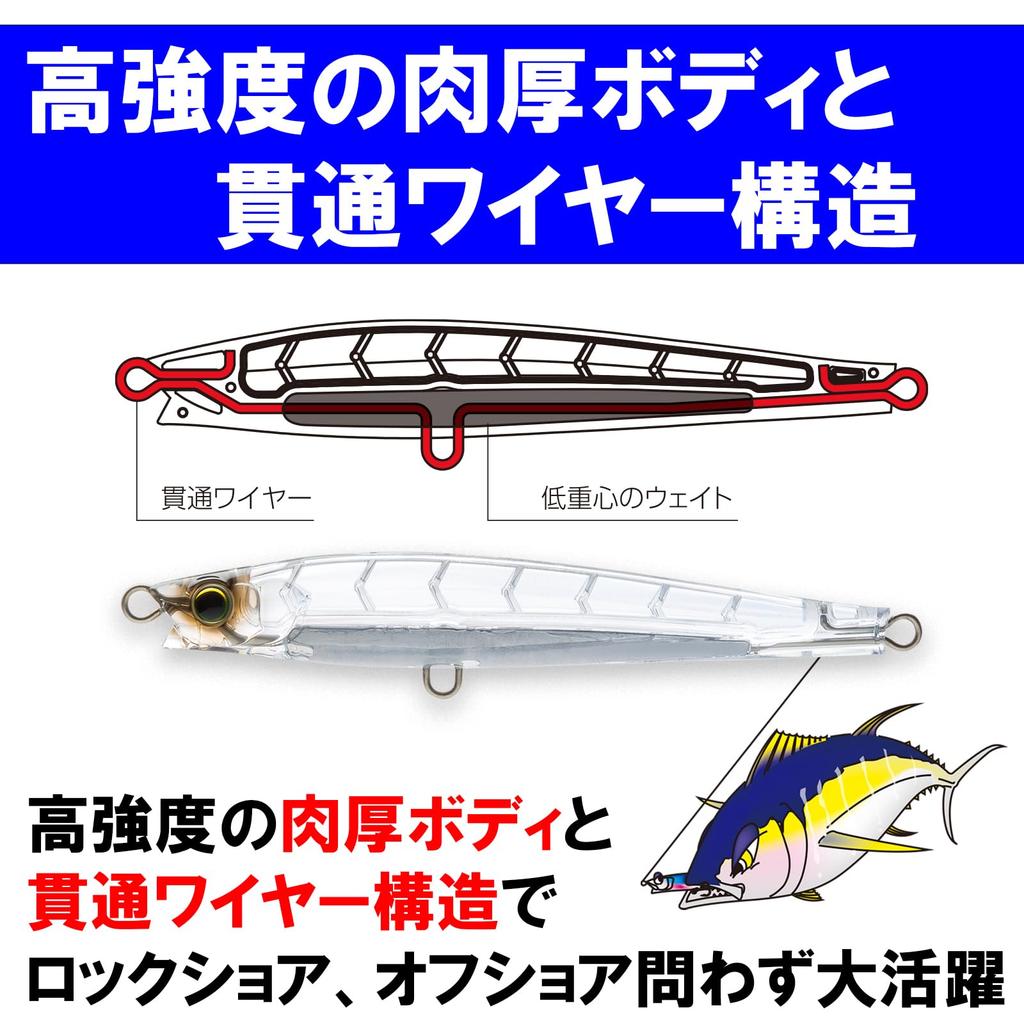 DUEL Тонущий карандаш Hardcore Monster Shot Дальний заброс Морской Малек Светящийся Воблер, (S), [Рыболовные снасти, Рыбалка, Пресноводная, Окунь], 95мм,
