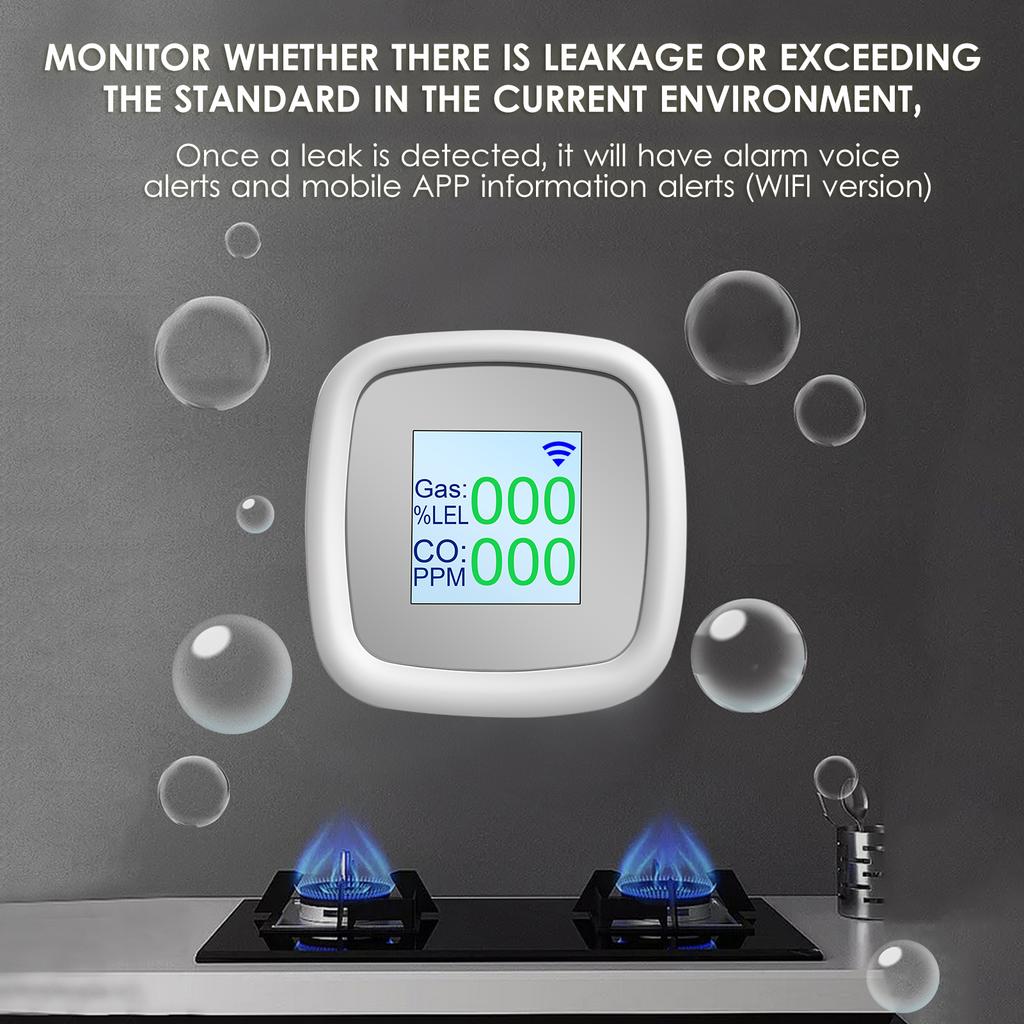 WIFI детектор горючего газа газовая сигнализация цифровой прибор для обнаружения горючего газа утечка газа