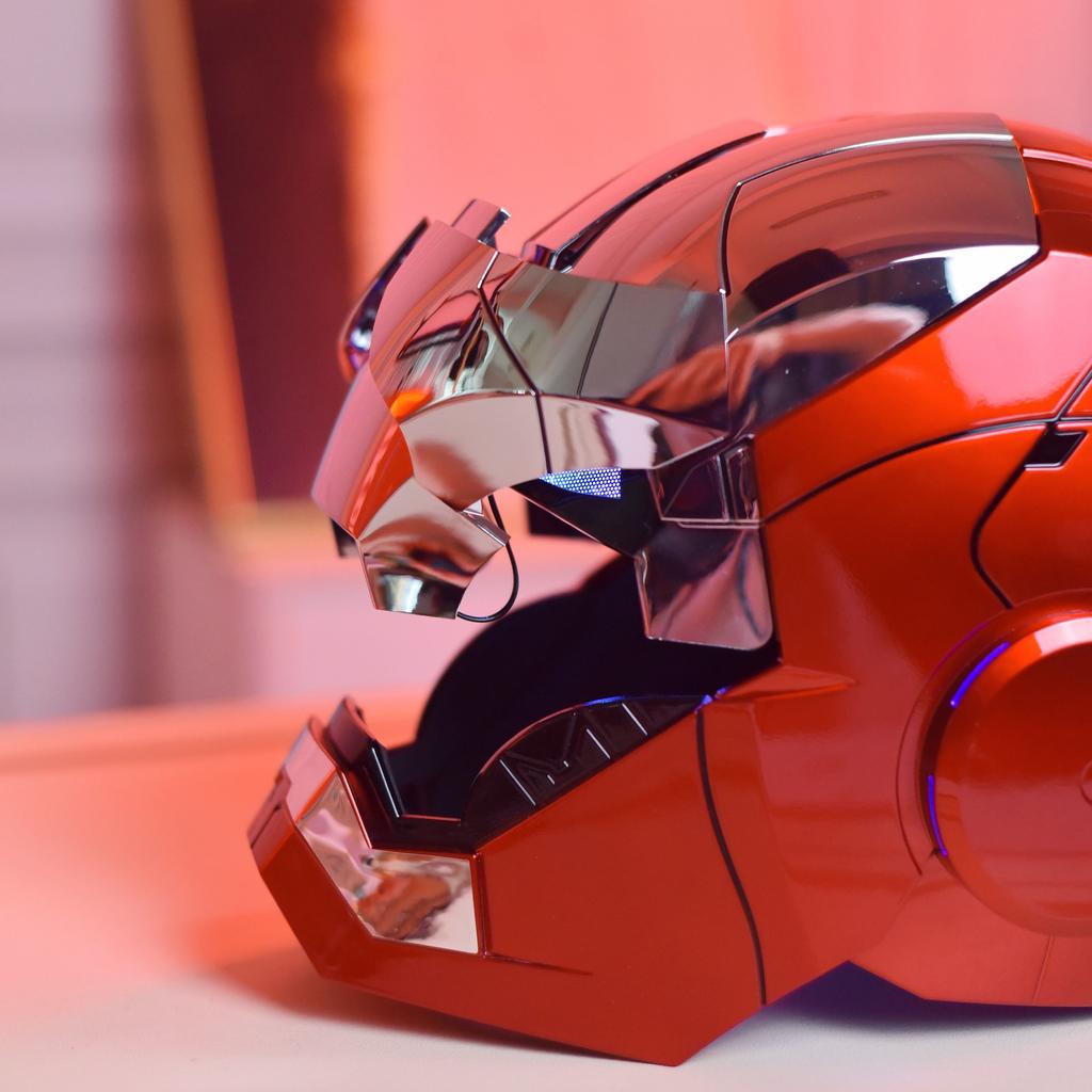 Новый 1:1 шлем Железного человека Mk5 с интеллектуальным голосовым управлением 3 в 1 для ролевых игр с голосовым управлением и подсветкой, модель игрушки для коллекции подарков