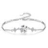 Korean Version of Fashion Silver-plated Women's Bracelet Lucky Leaf Grass Diamond Jewelry