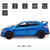 1:32 масштаба 2017 Honda Civic Type-R, литая под давлением модель автомобиля, игрушечный автомобиль с открытыми дверями, свет и звук для детей, мальчиков, девочек, взрослых и мужчин, коллекция