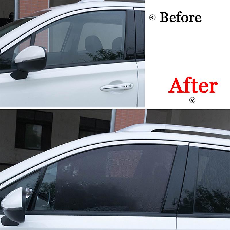 Car Styling 2pcs/set PVC Car Side Window Sunshades Electrostatic Sticker Sunscreen Film Stickers Cover Automobiles