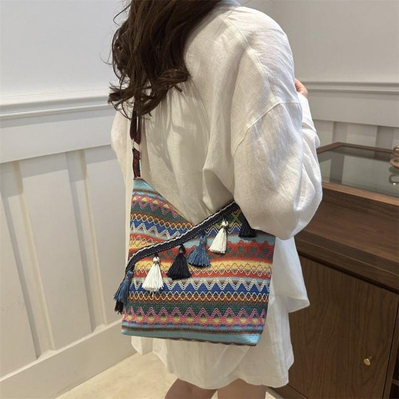 Модная и простая сумка на одно плечо в стиле ретро, вместительная сумка через плечо в этническом стиле